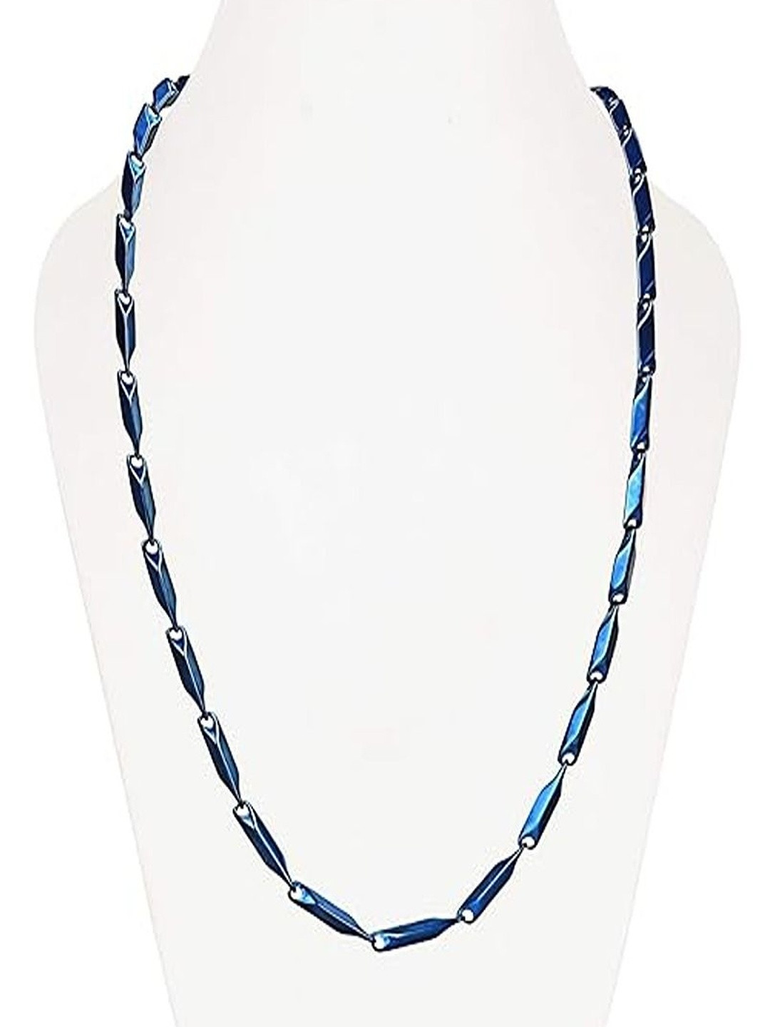 P. R. PRINTS Unisex Blue Stainless Steel Chain