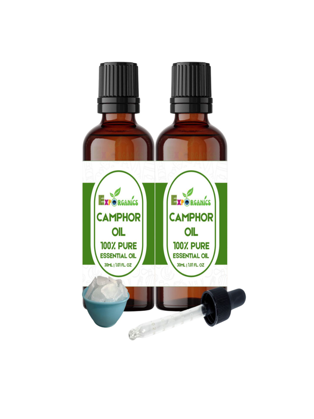 EXPO ORGANICS Set Of 2 Pure & Natural Camphor Essential Oil - 30 ml Each