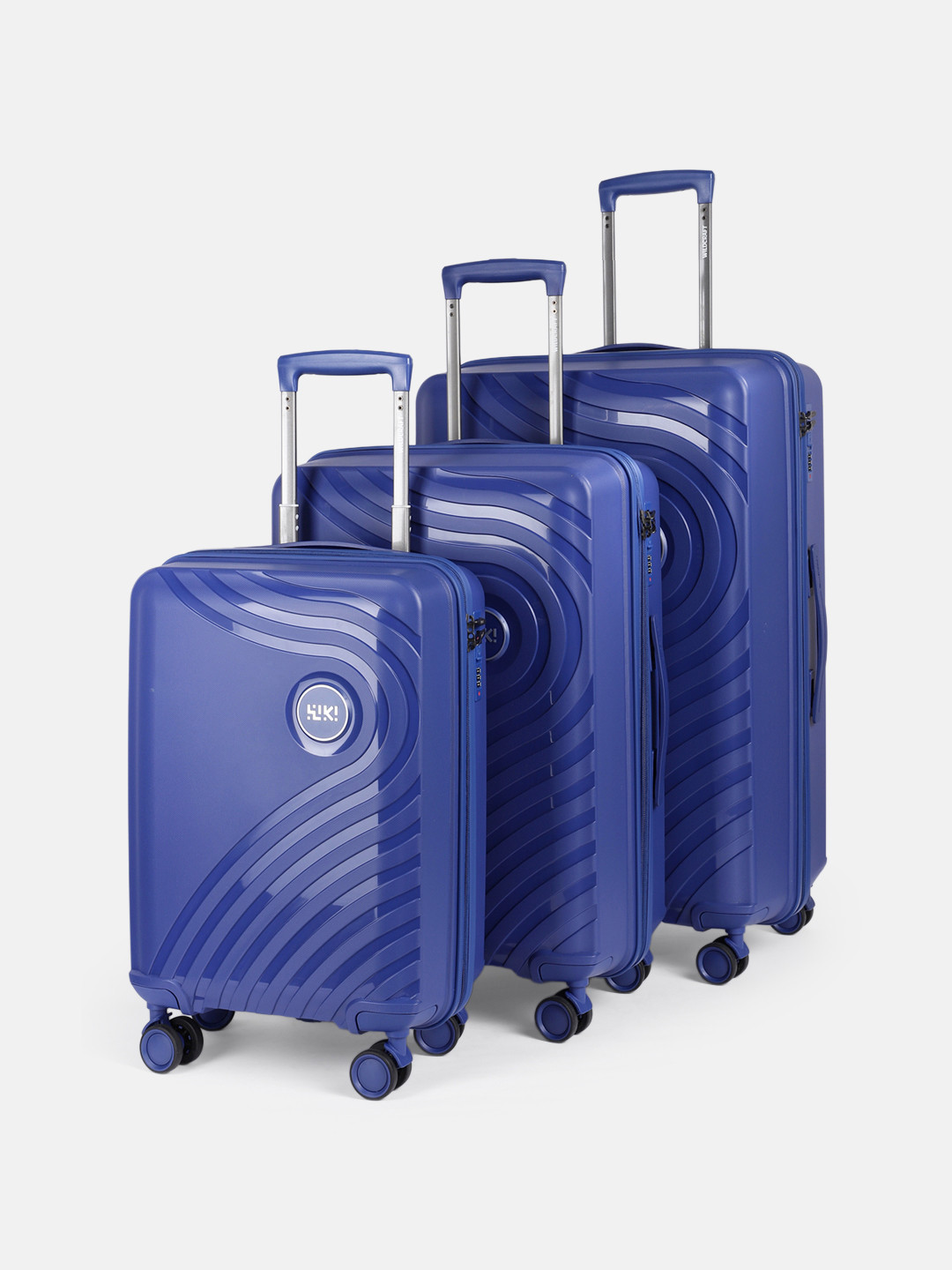Wildcraft Onyx Set Of 3 Textured Hard Suitcase Trolley Bags- 185L