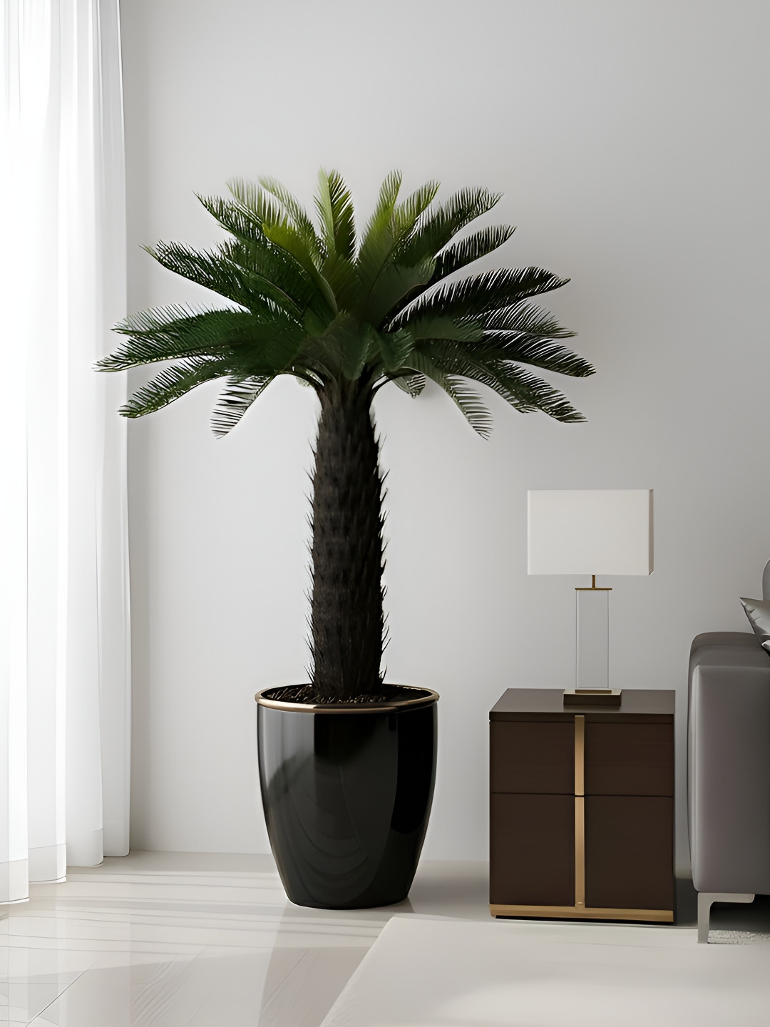 AARVI DECOR STUDIO Palm Artificial Plant Big Size For Home
