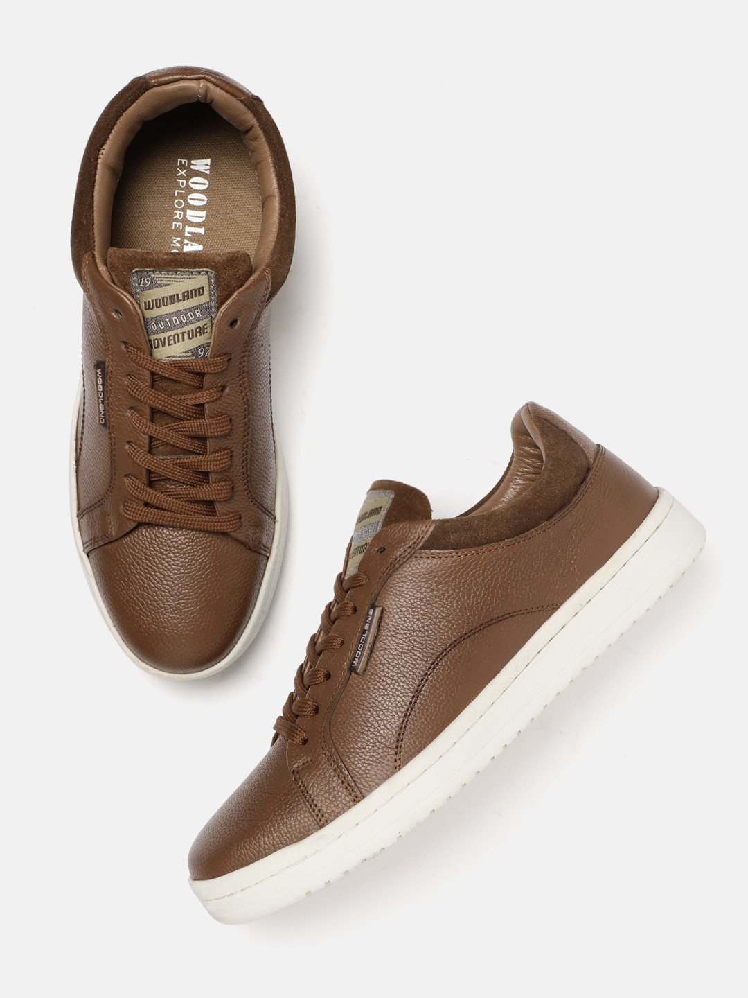 Woodland Men Contrast Sole Everyday Sneakers