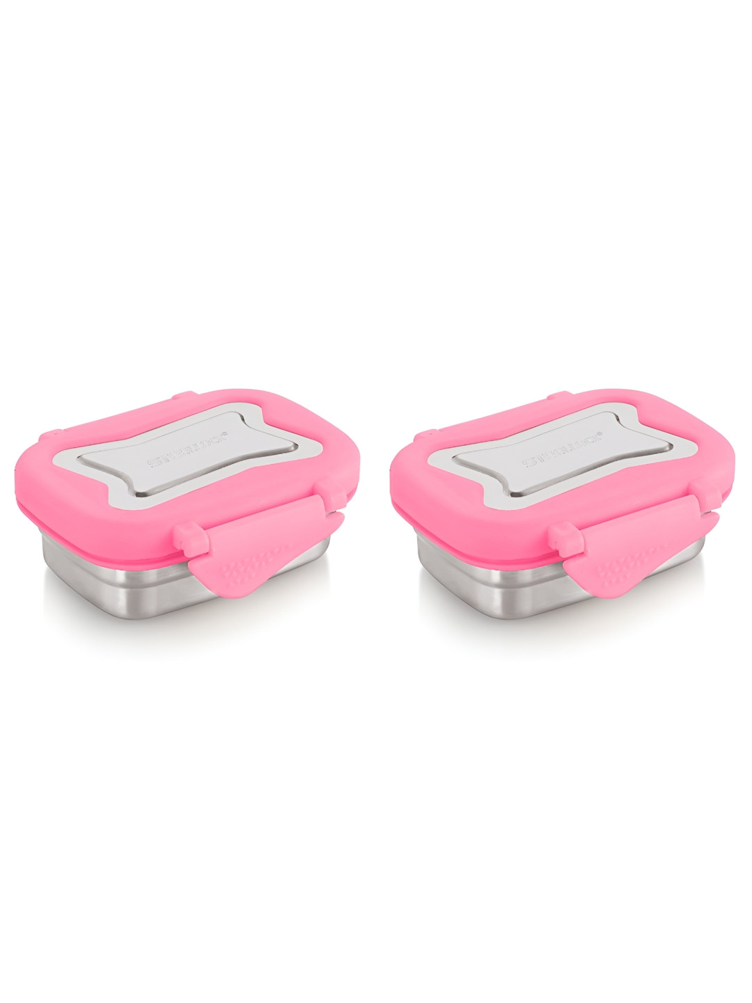 STEELLOCK Pink 2 Pieces Stainless Steel Airtight Leakproof Lunch Boxs-170ml Each