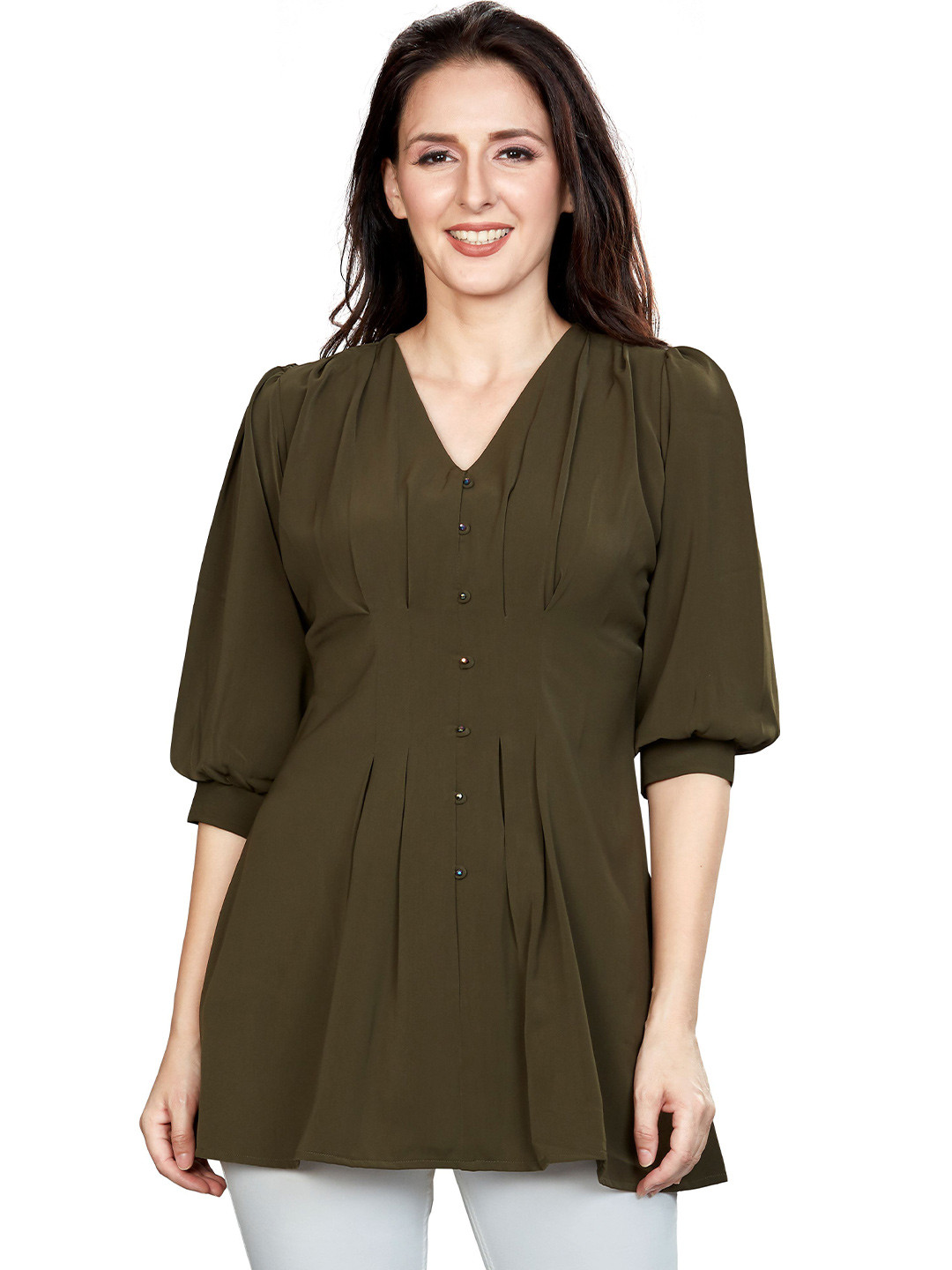 NIONI Women Western Satin Tunic