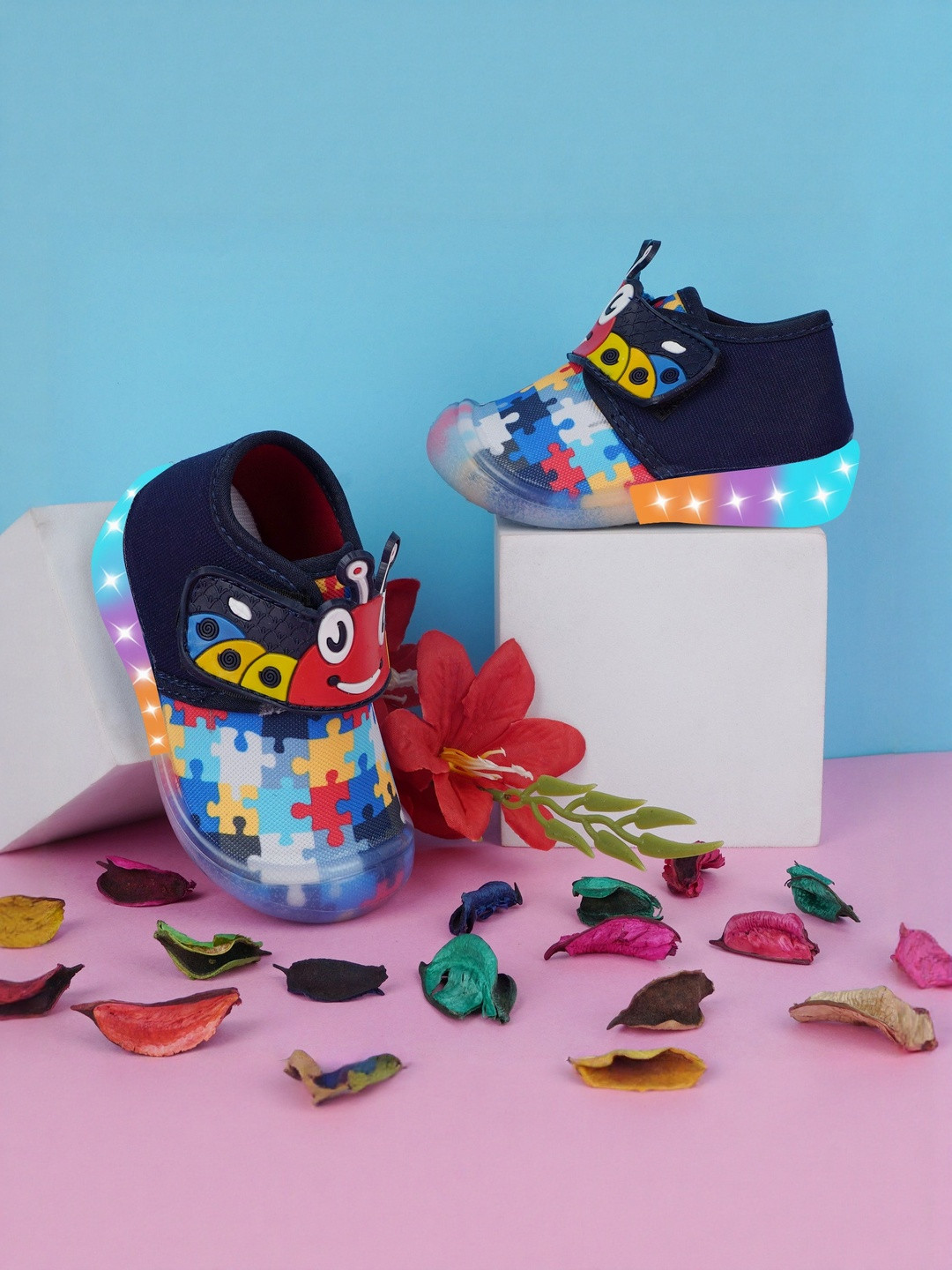 LNG Lifestyle Unisex Kids Colourblocked Led Light Sneakers