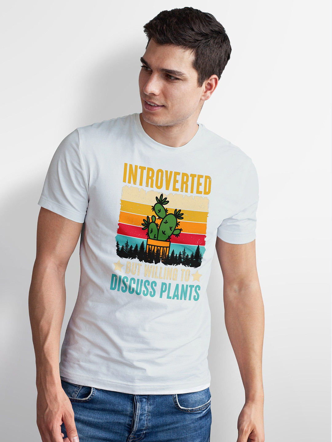 Seekbuylove Men Bio Finish Introverted But Willing To Discuss Plants Pure Cotton T-shirt