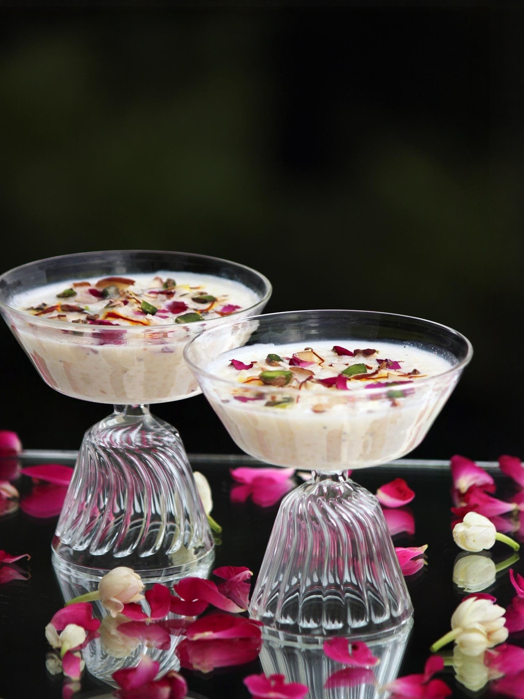 CRAFTFRY Pack of 6 Short Bowl Set Elegant Fluted Base Borosilicate Glass Bowls