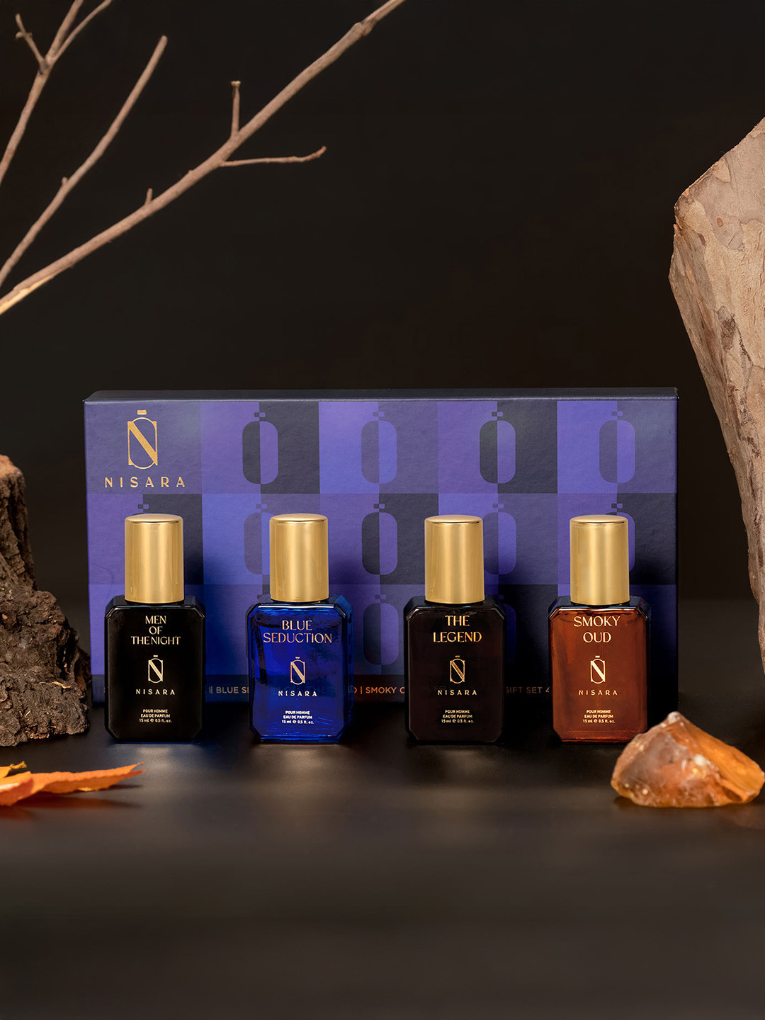 NISARA Men Gift Set of 4 Eau De Parfum - 15 ml each