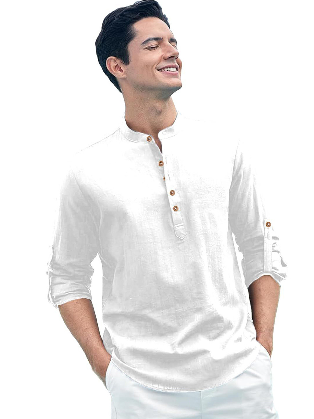 AMRIT TOP WEAR Men Mandarin Collar Long Sleeves Kurta