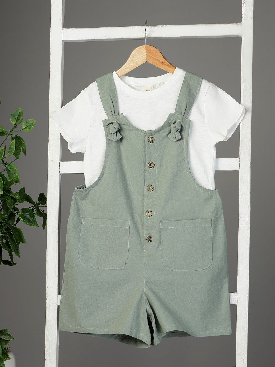 Sangria Girls Sage Green Jumpsuit with T-Shirt