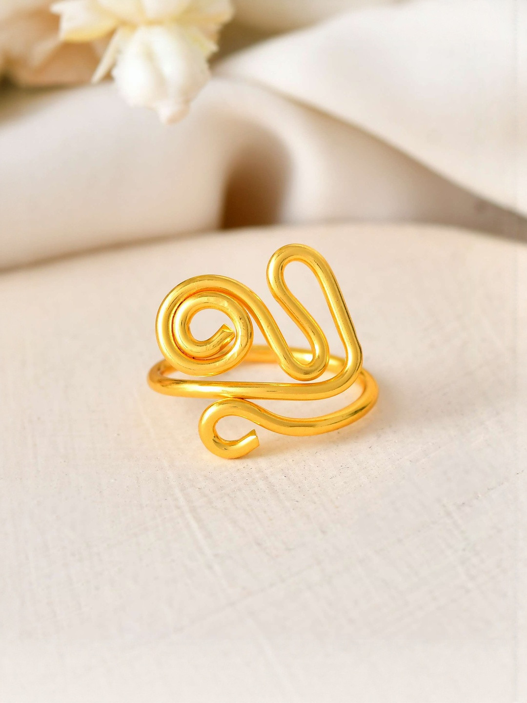 Jewels Nest Stainless Steel Spiral Finger Ring