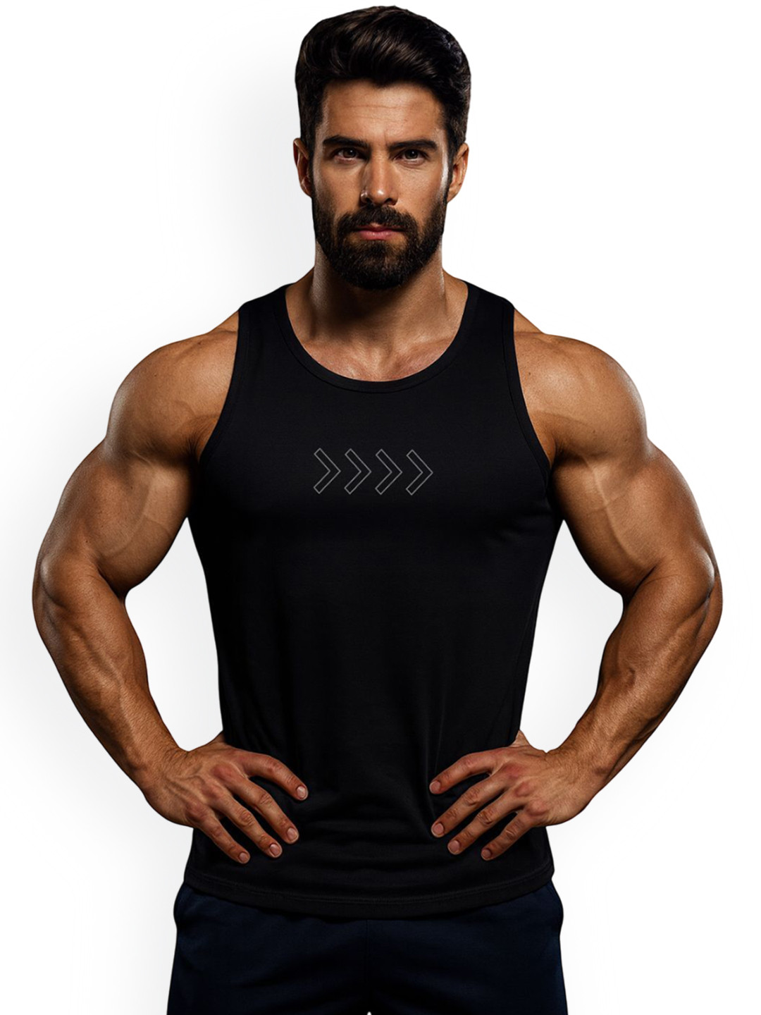 3Colors Men Snipe On Target Printed Scoop Neck Breathable Dri-Fit Gym Vest