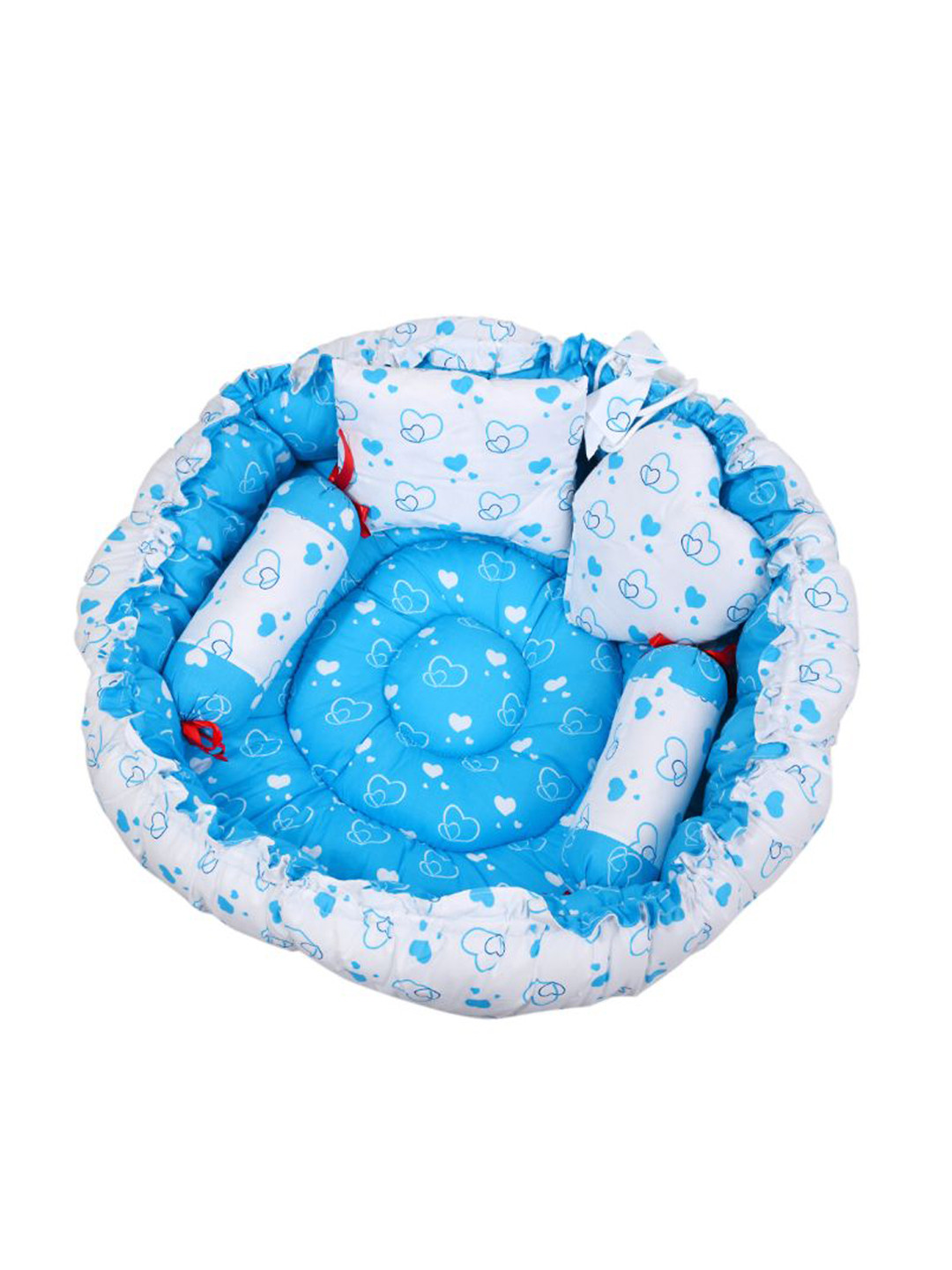 ADORE STUFF Kids Blue & White Printed Pure Cotton Baby Bed Sets