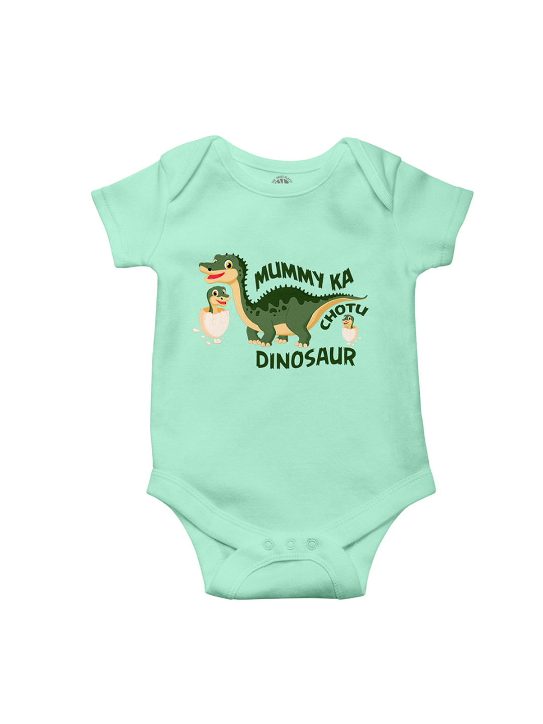 THE PRINT PLATTER Infants Mummy Ka Dinosaur Printed Cotton Envelope Neck Bodysuit