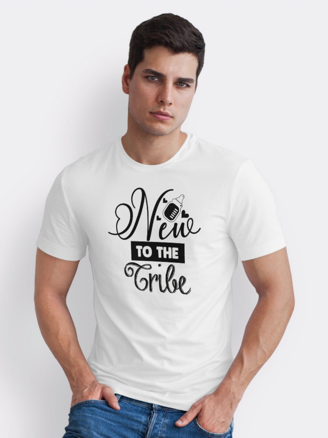 Seekbuylove Men Bio Finish New To The Tribe Round Neck Pure Cotton T-shirt