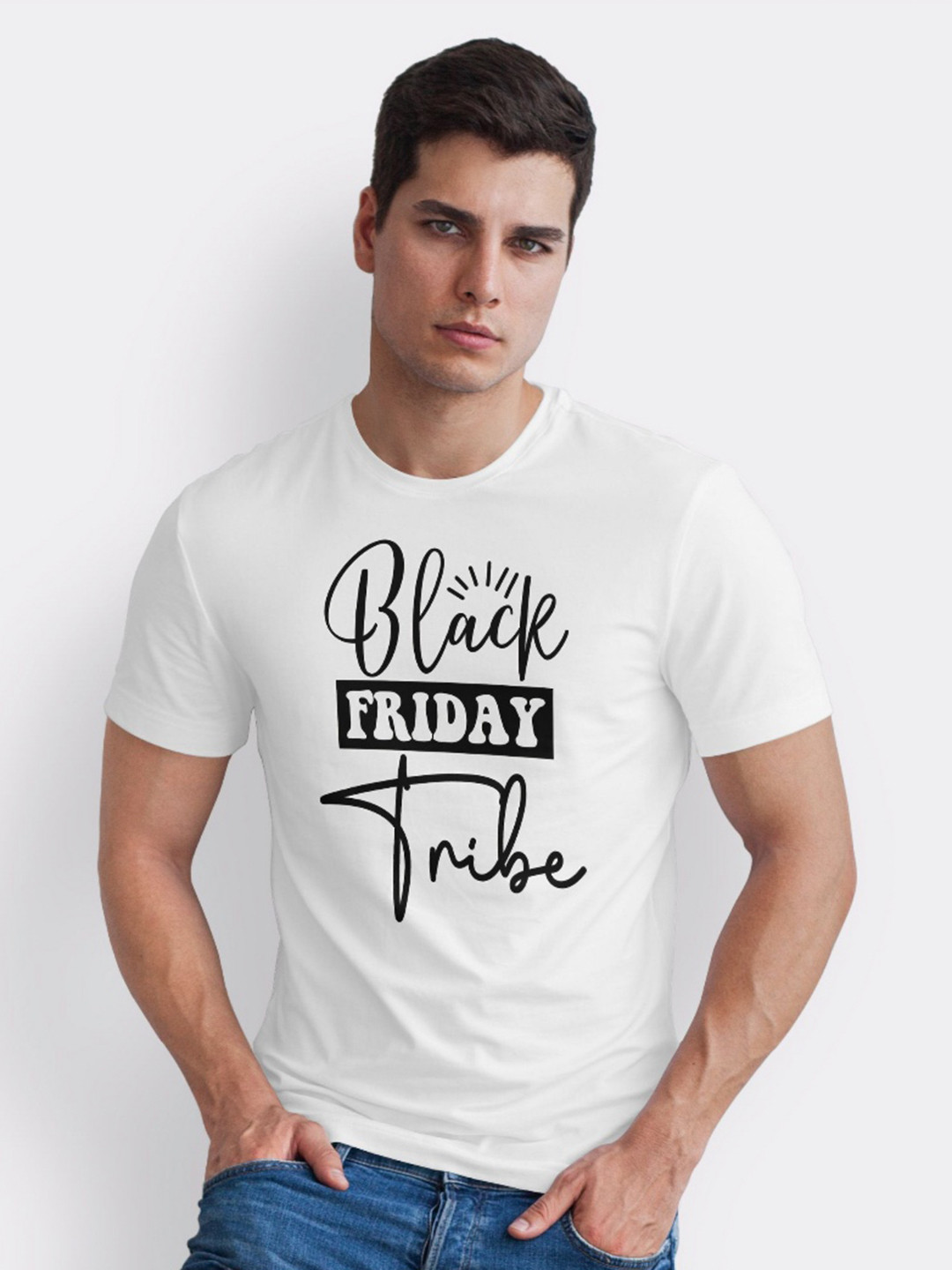 Seekbuylove Men Bio Finish Black Friday TribeRound Neck Pure Cotton T-shirt
