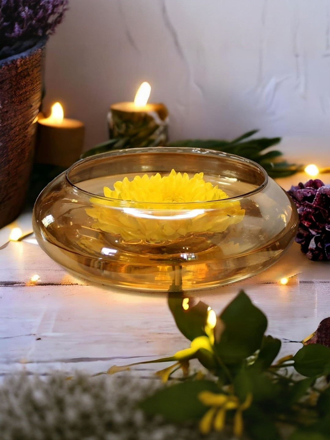 CRAFTFRY Gold Toned Glass Decorative Bowl