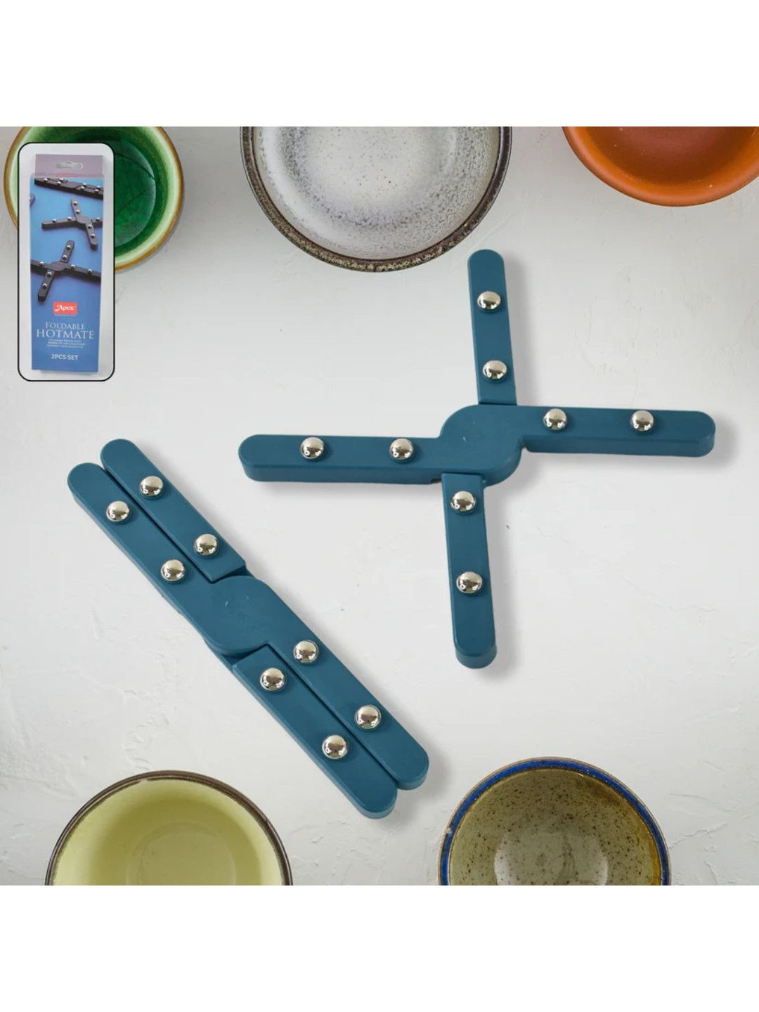 DeoDap Set 2 Foldable Hotmate Folding Pan Stand for Hot Pots