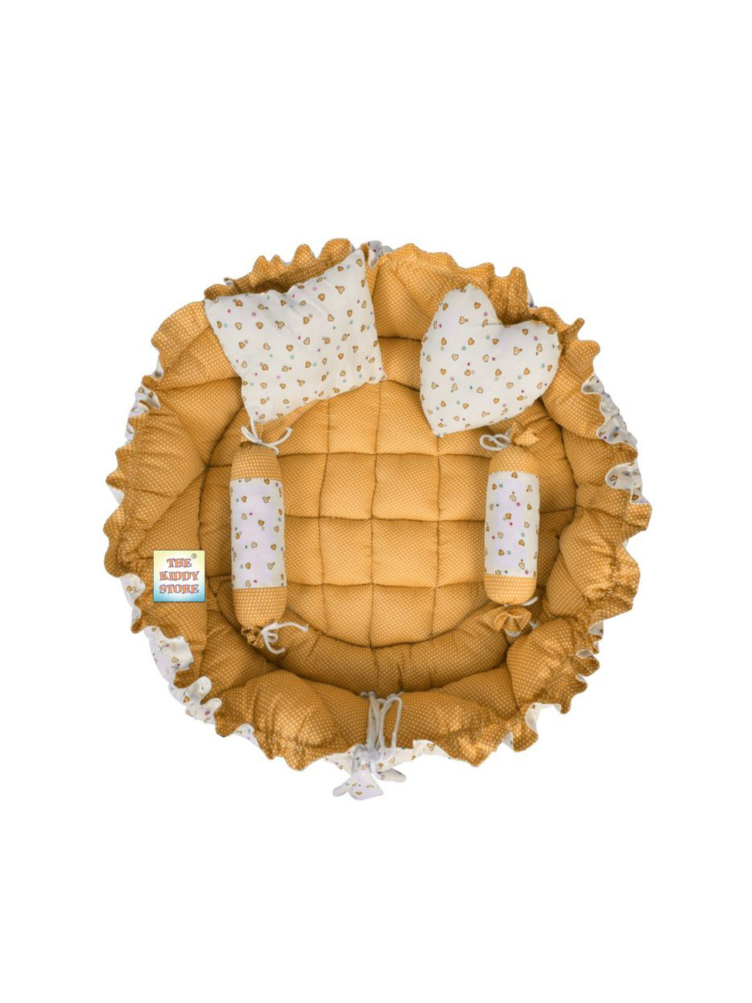 ADORE STUFF Infants Orange Color & White Printed Pure Cotton Baby Bed Sets