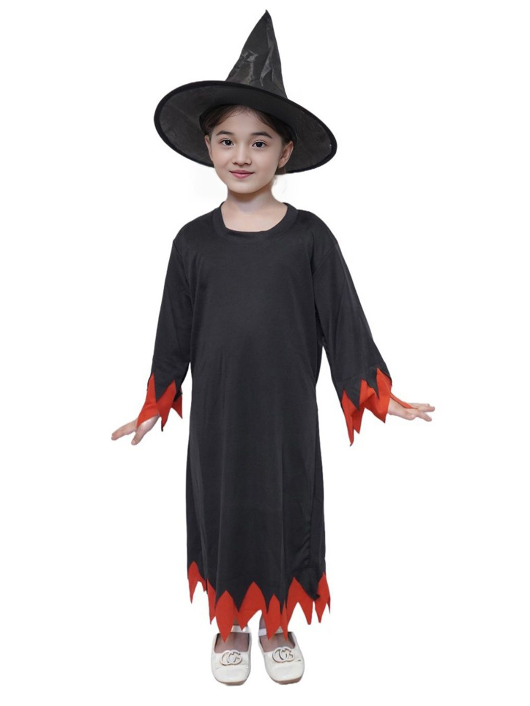 Cutiekins Girls Halloween Costume Party A-Line Maxi Dress with Jagged Hem & Hat