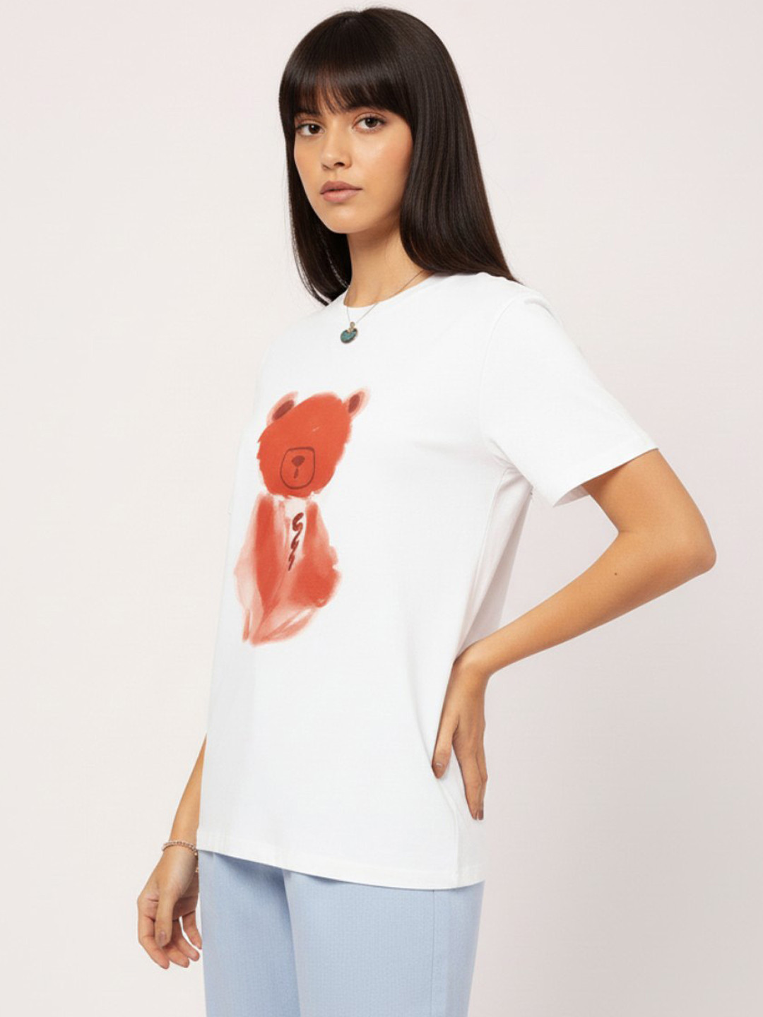 DressBerry Doll-Like Darling Printed Relaxed Fit T-shirt