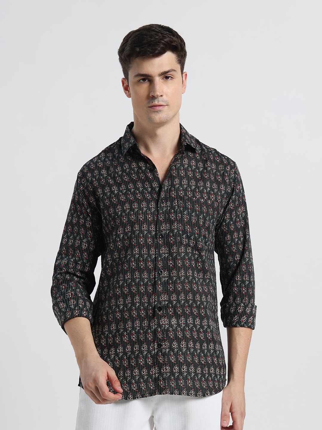 DIYAASH BY AKASH Men Relaxed Fit Ethnic Motifs Printed Pure Cotton Casual Shirt