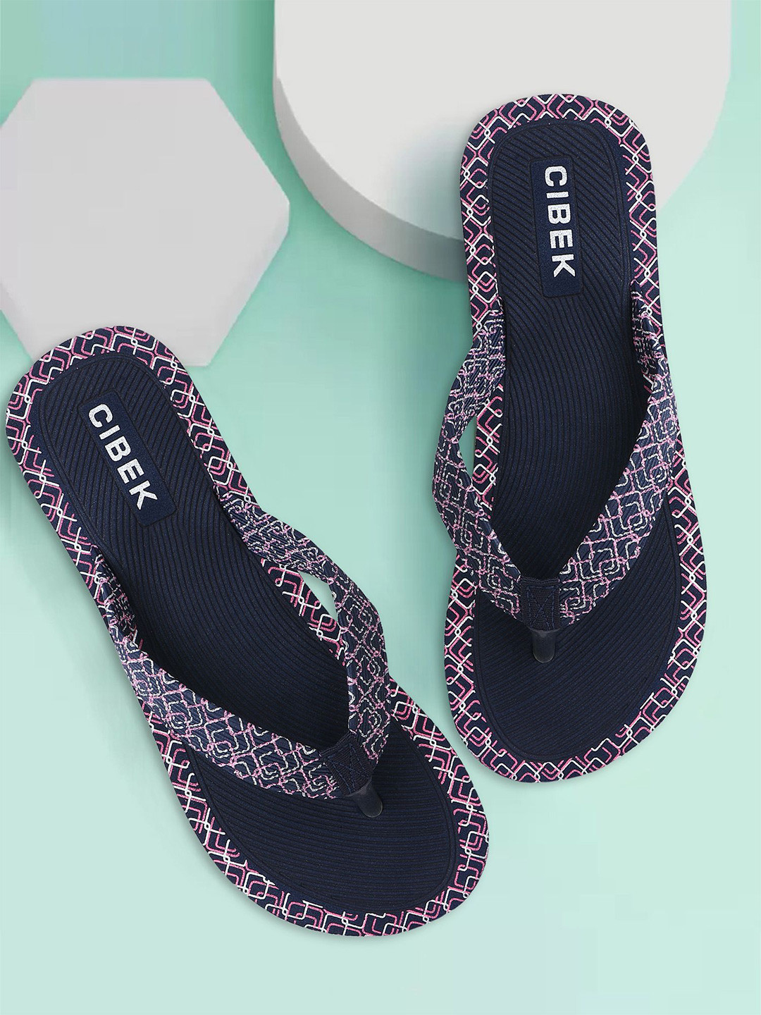 CIBEK Women Printed Thong Flip-Flops With Soft Cushioning & Anti-Skid