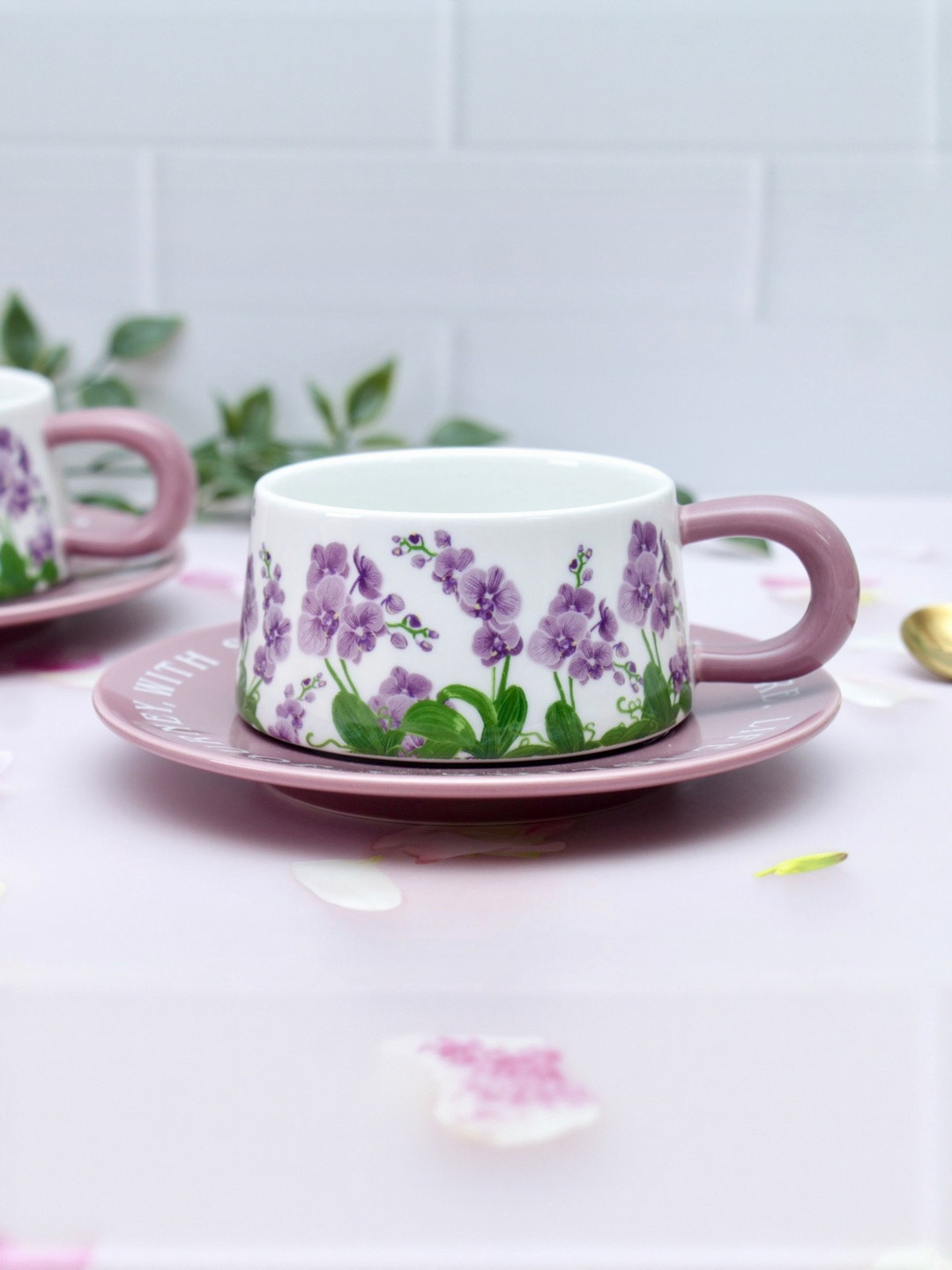 peppy little things Purple Ceramic Cups Set of Cups and Mugs