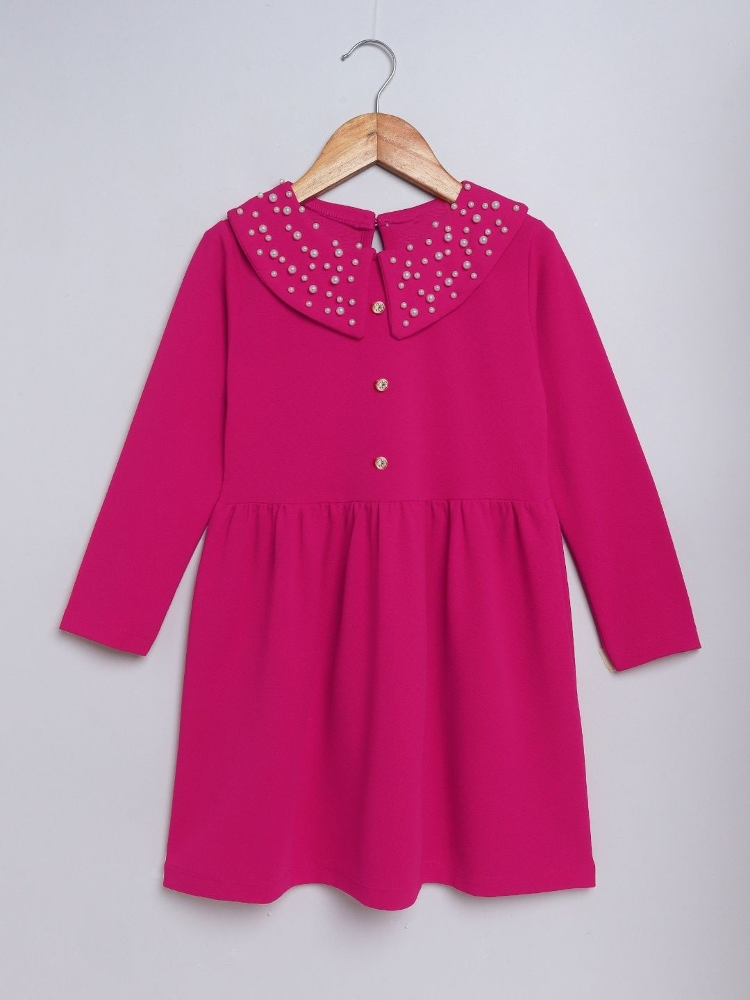BRIGHT STARS KIDSWEAR Girls Round Neck Flared A-Line Dress
