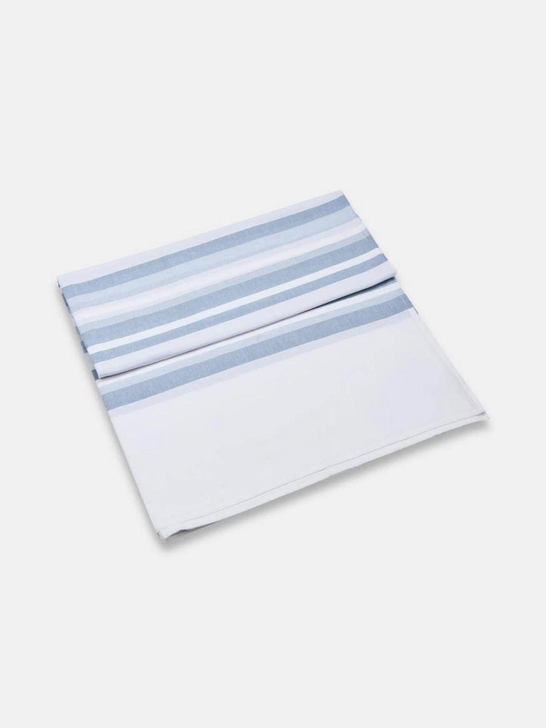 Fabindia Blue & White Striped 92 TC Cotton Double King Bedsheet Set 2.75 m x 2.75 m