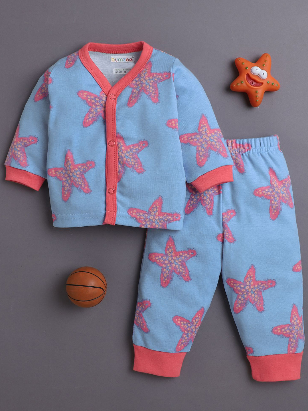 BUMZEE Girls Printed Full Sleeves Jabla & Pyjama Night suit Set