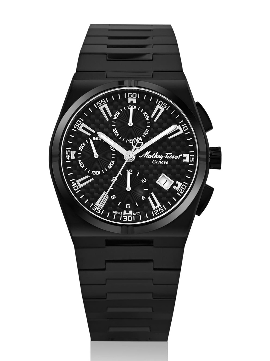 Mathey-Tissot Men Swiss Made Zeus Chrono Automatic Black Dial Watch - H118CHTN
