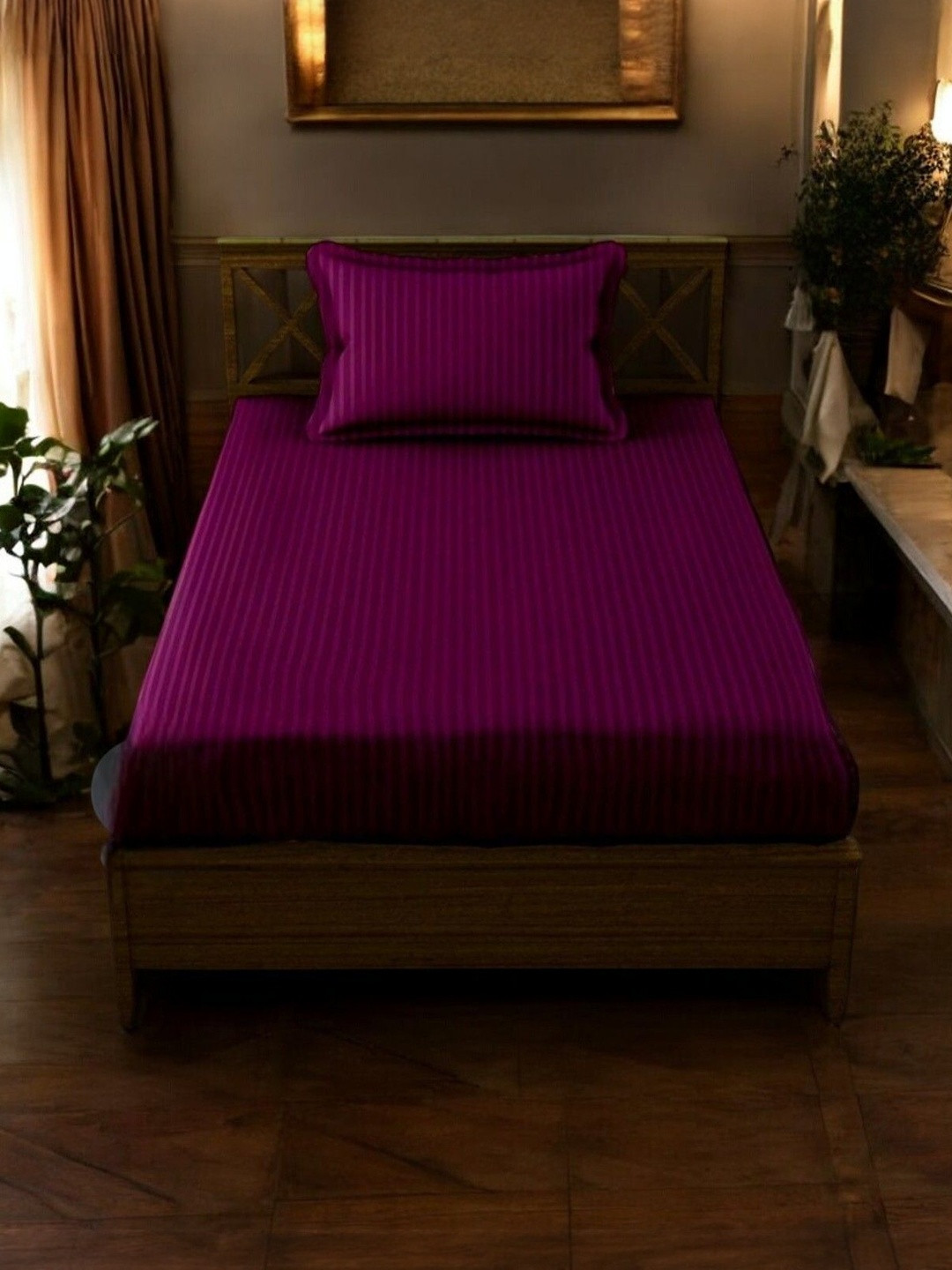 WELLNEST 110 TC Cotton Fitted Single Bedsheets