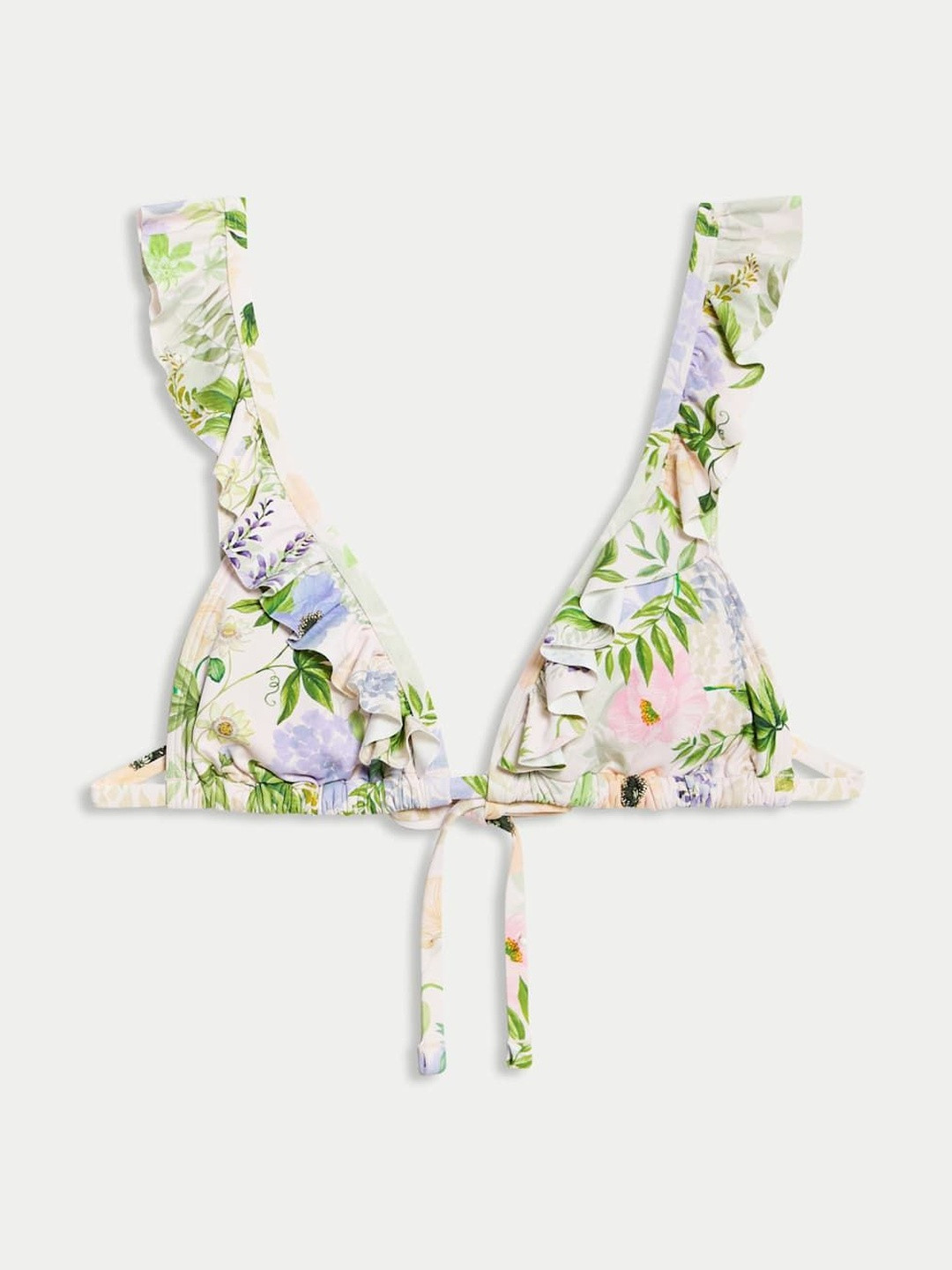 Marks & Spencer Floral Printed Ruffles Bralette Bikini Top