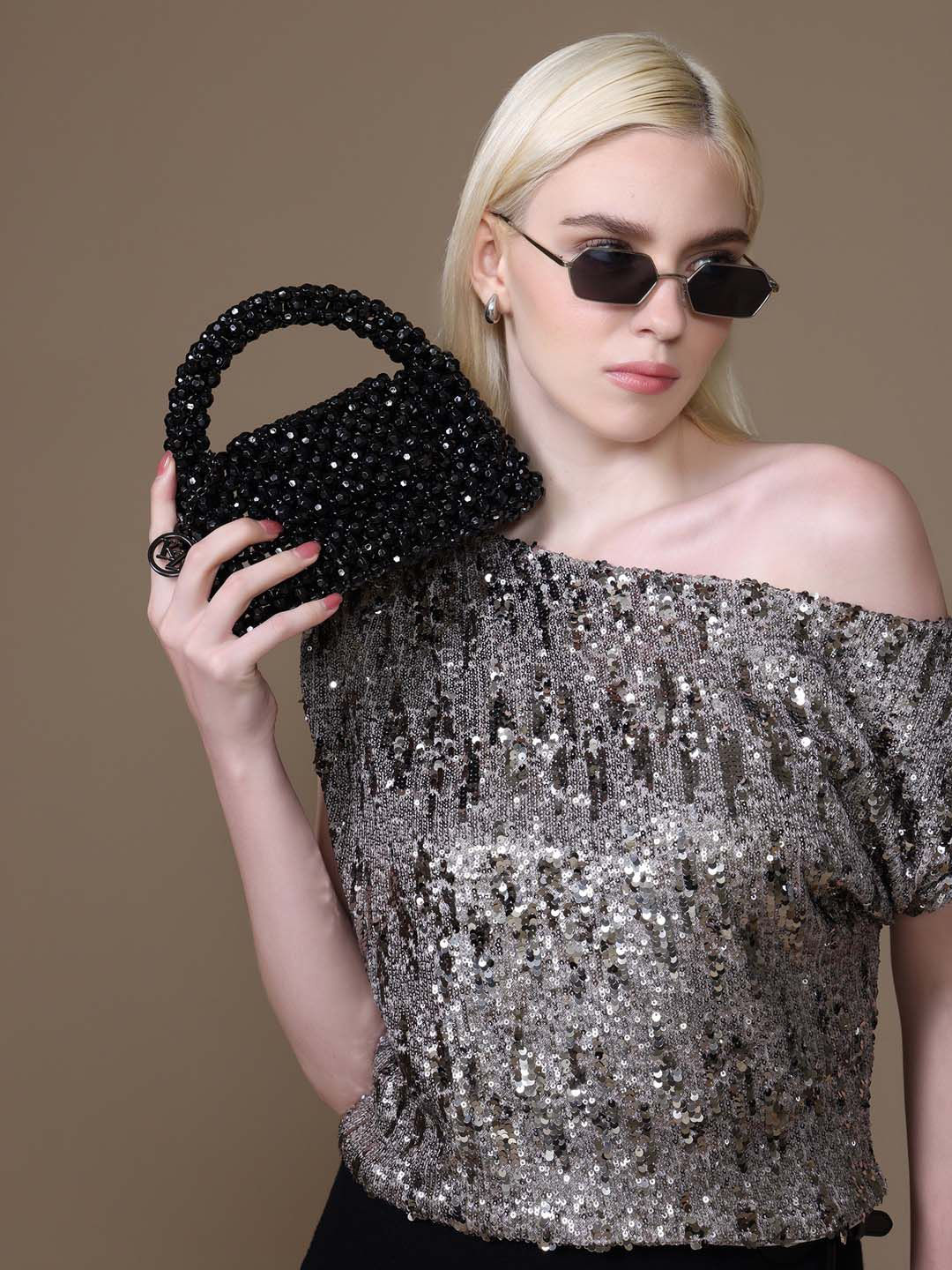 Kazo Elena Beaded Embellished Purse Clutch