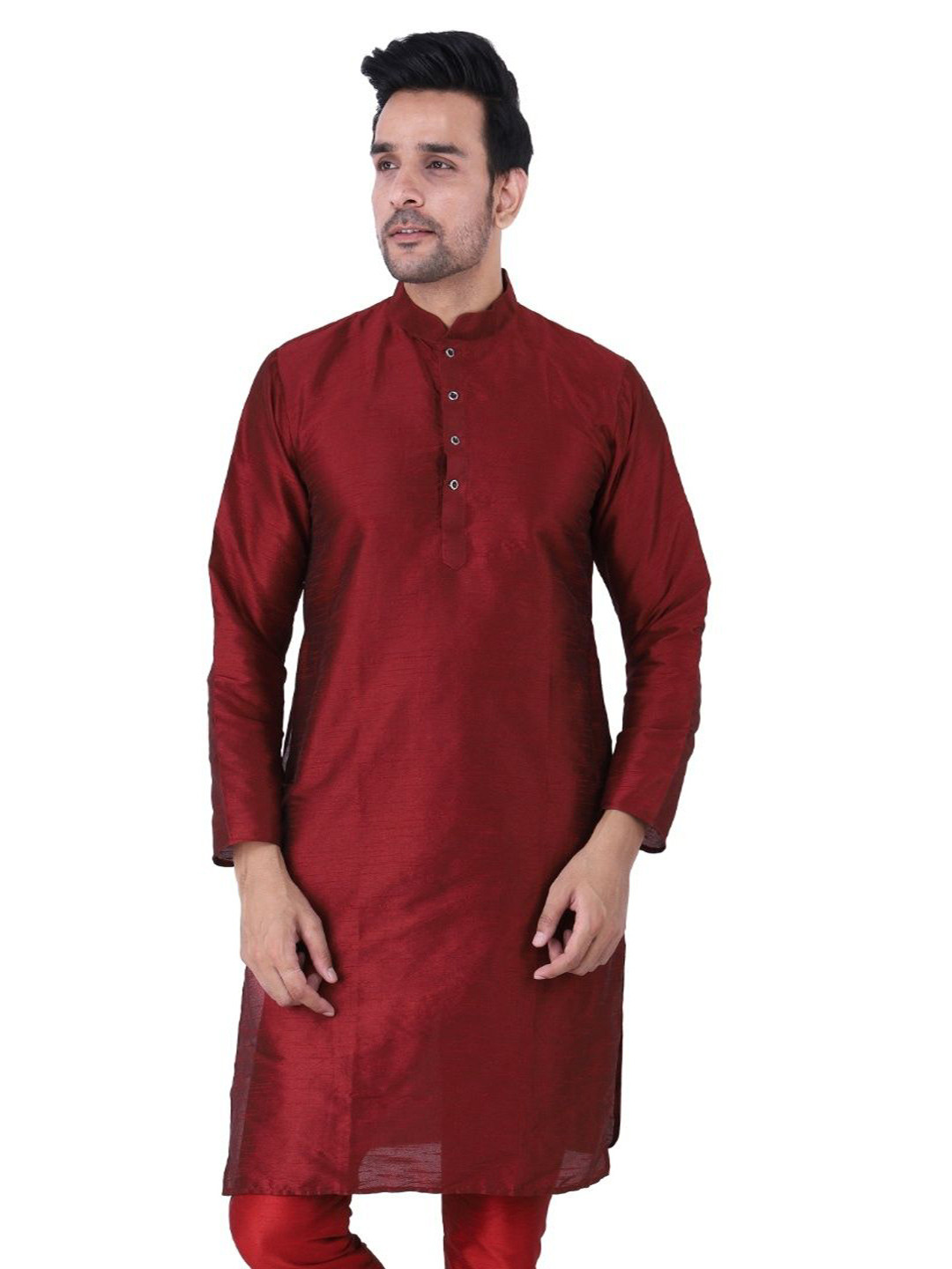 JEXI Mandarin Collar Long Sleeves Straight Kurta