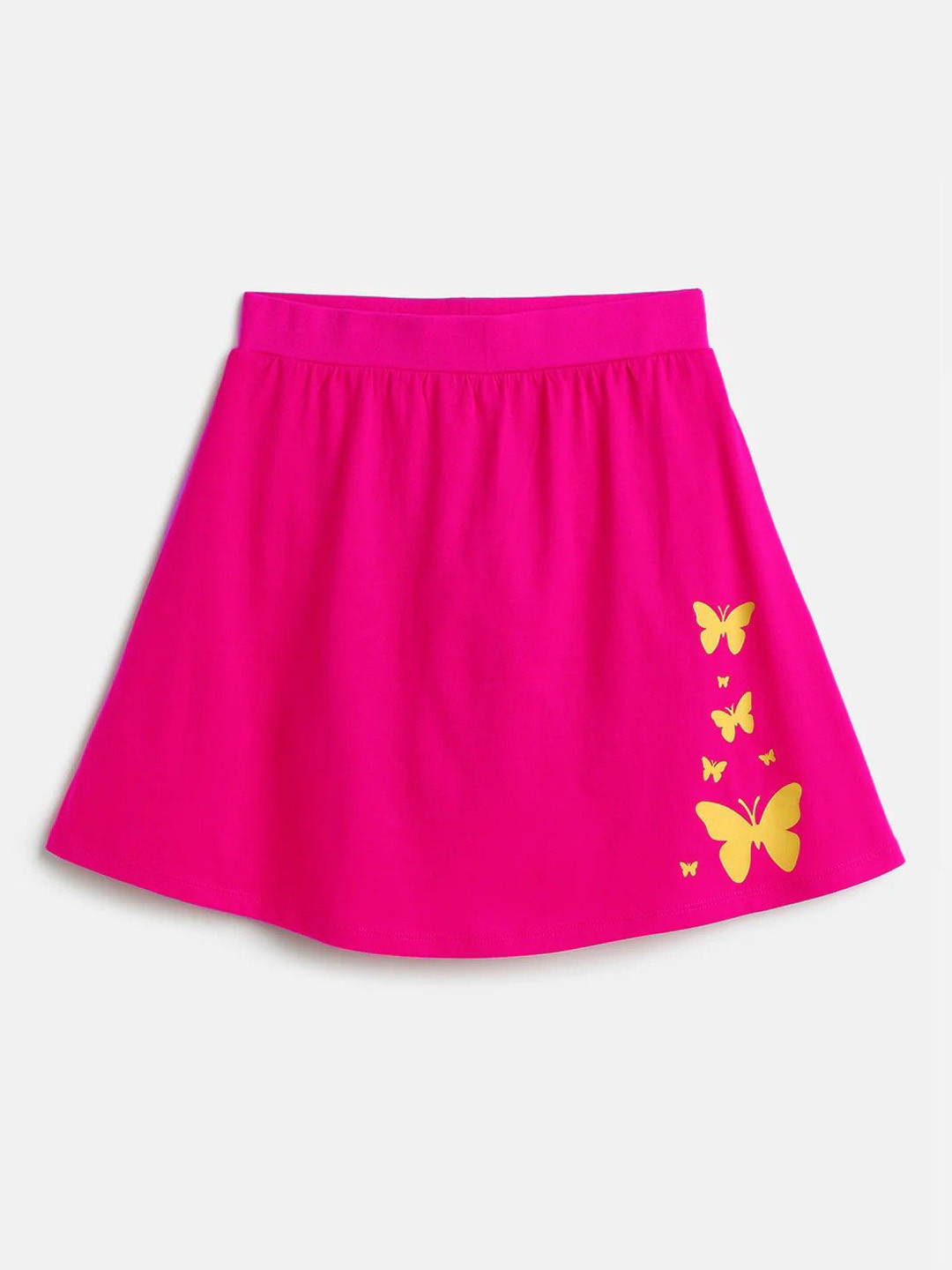 mackly Girls Graphic Printed Slip-On Above Knee Length Flared Mini Skirt