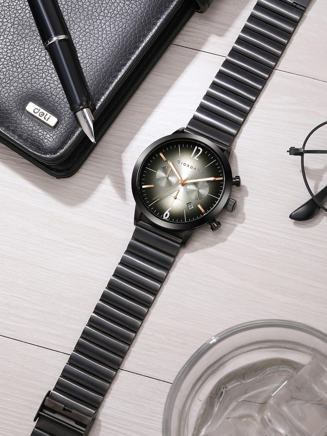 GIORDANO Men Round Dial & Stainless Steel Straps Watch GZ-50153-11