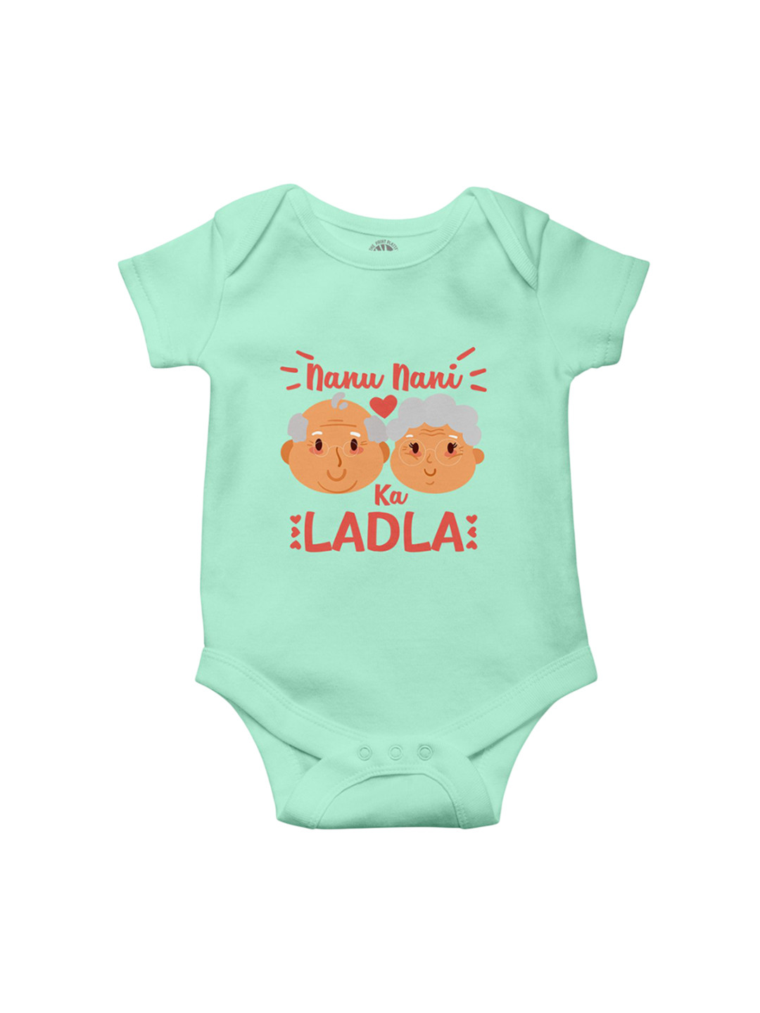 THE PRINT PLATTER Kids Nanu Nani Ka Ladla Printed Cotton Bodysuit with Envelope Neck