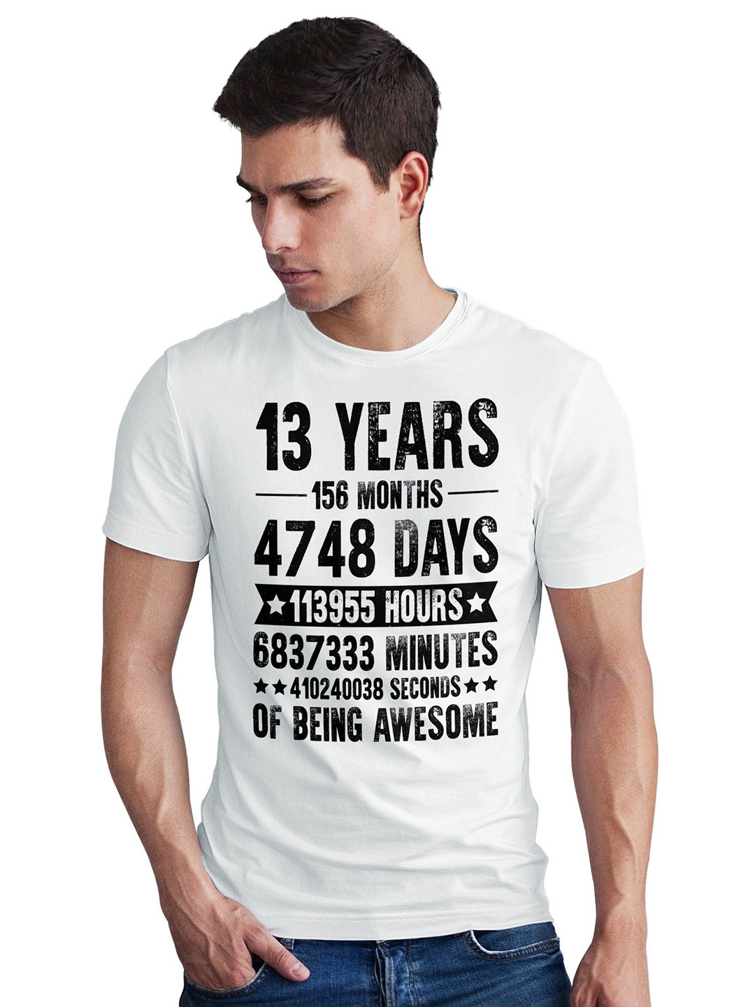 Seekbuylove Men Bio Finish 13Th Birthday Round Neck Pure Cotton T-shirt