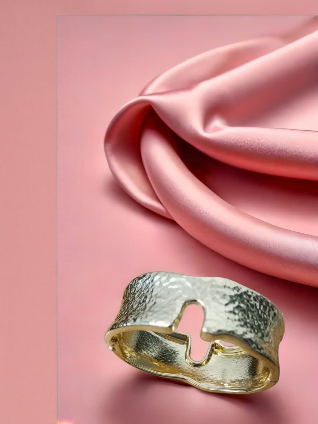 FABELE Silver Gold-Plated Kada Bracelet