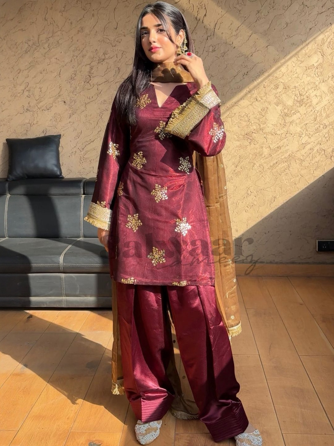 Varsha Fashion Women Ethnic Motifs Embroidered Sequinned Kurta With Patiala & Dupatta