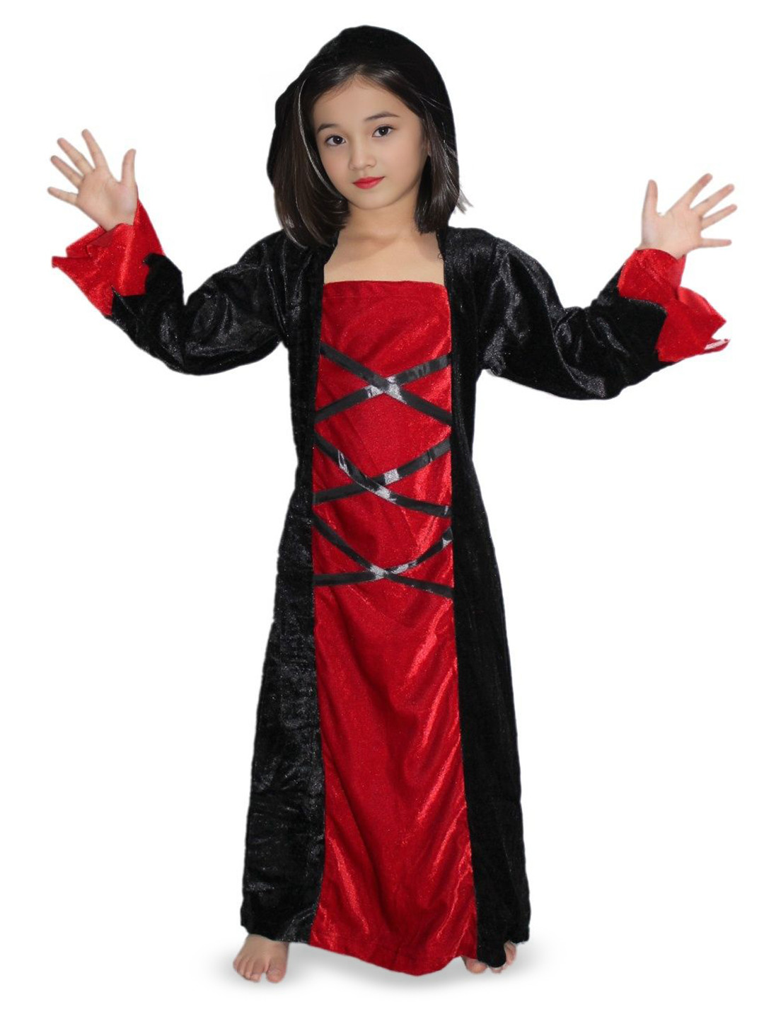 Cutiekins Girls Spooky Halloween Costume Set With Hooded Cape