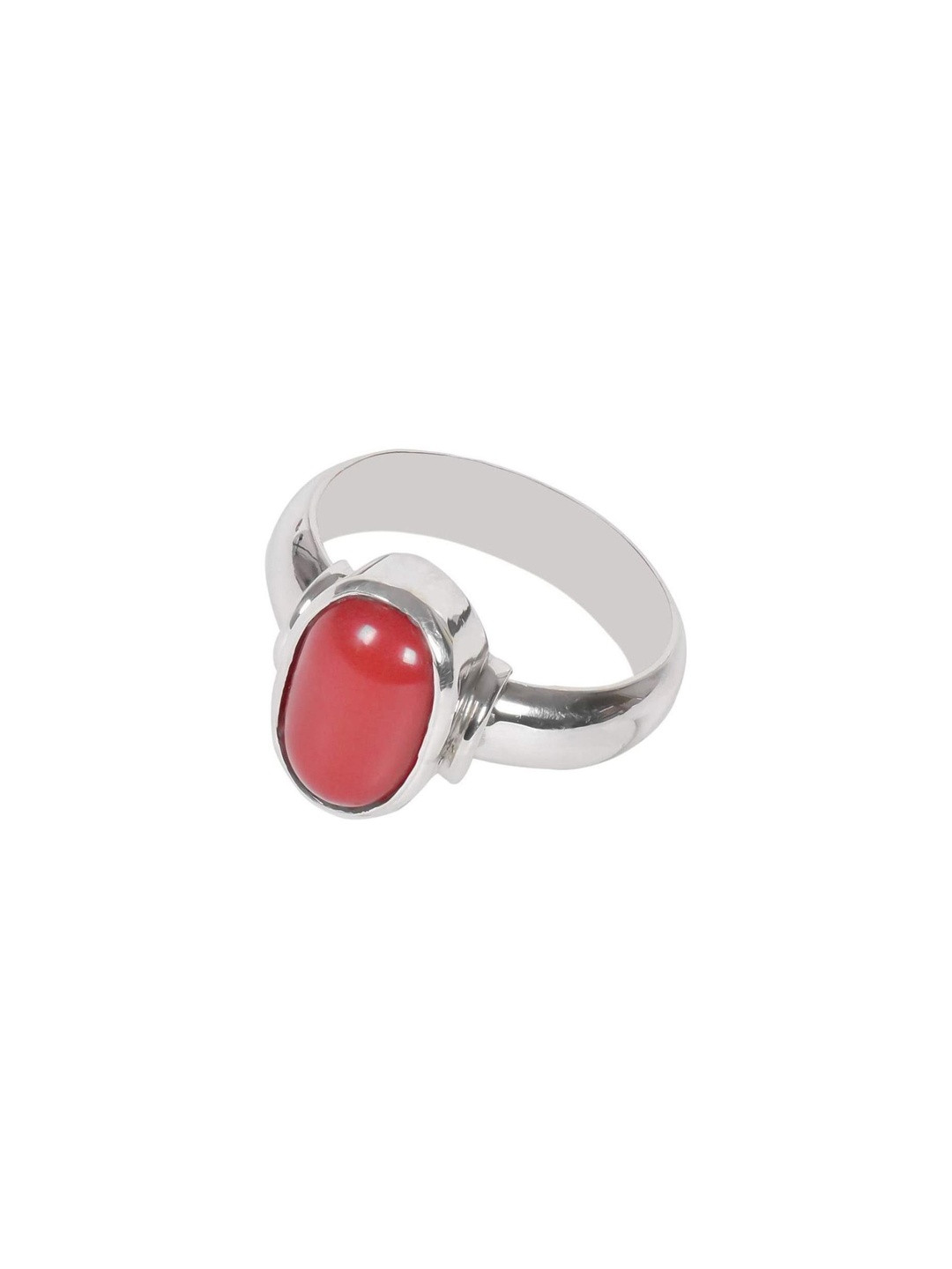 RAVIOUR LIFESTYLE Silver-Plated & Red Silver Pearls Finger Ring