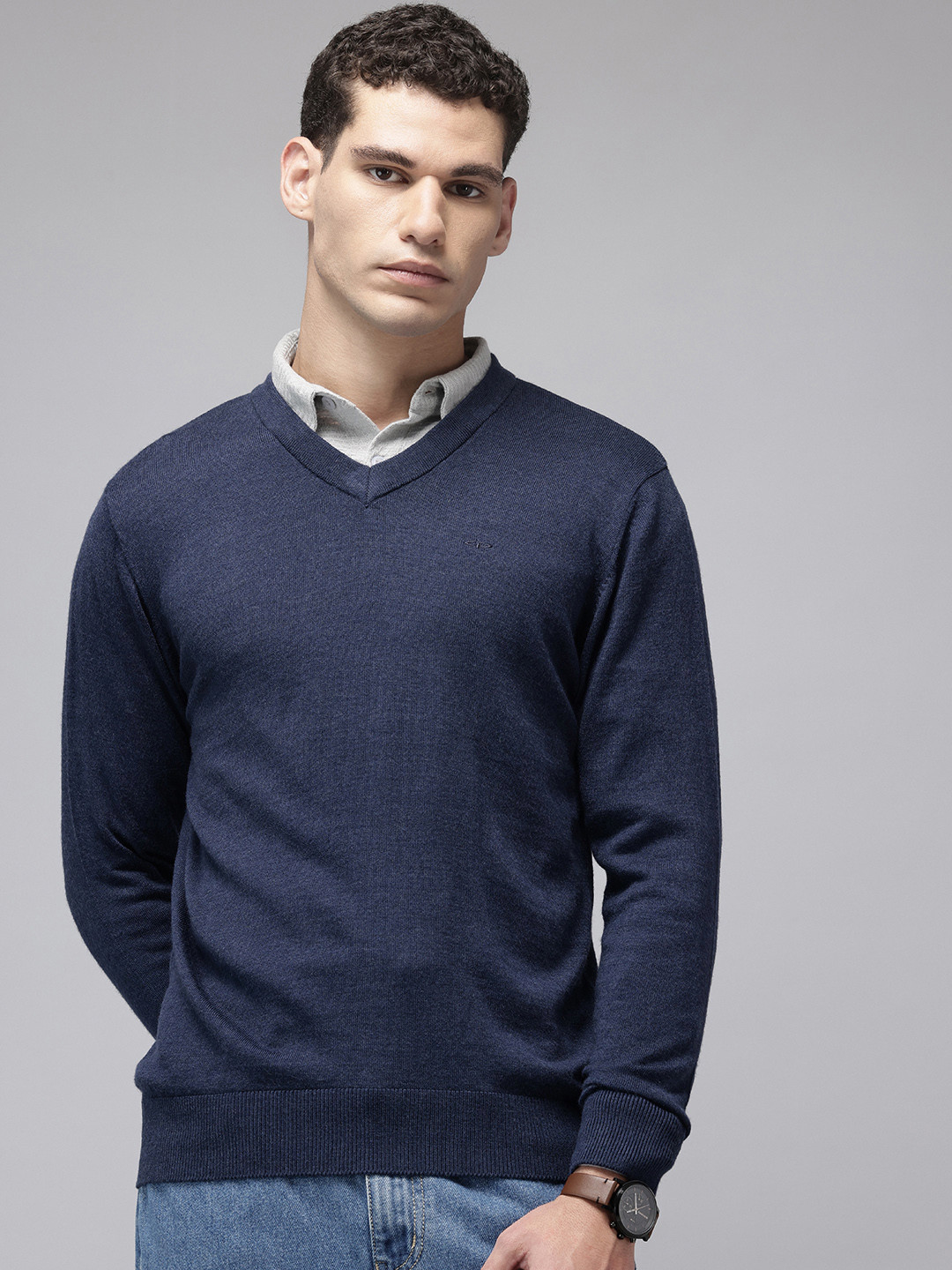 ColorPlus V-Neck Knitted Pullover