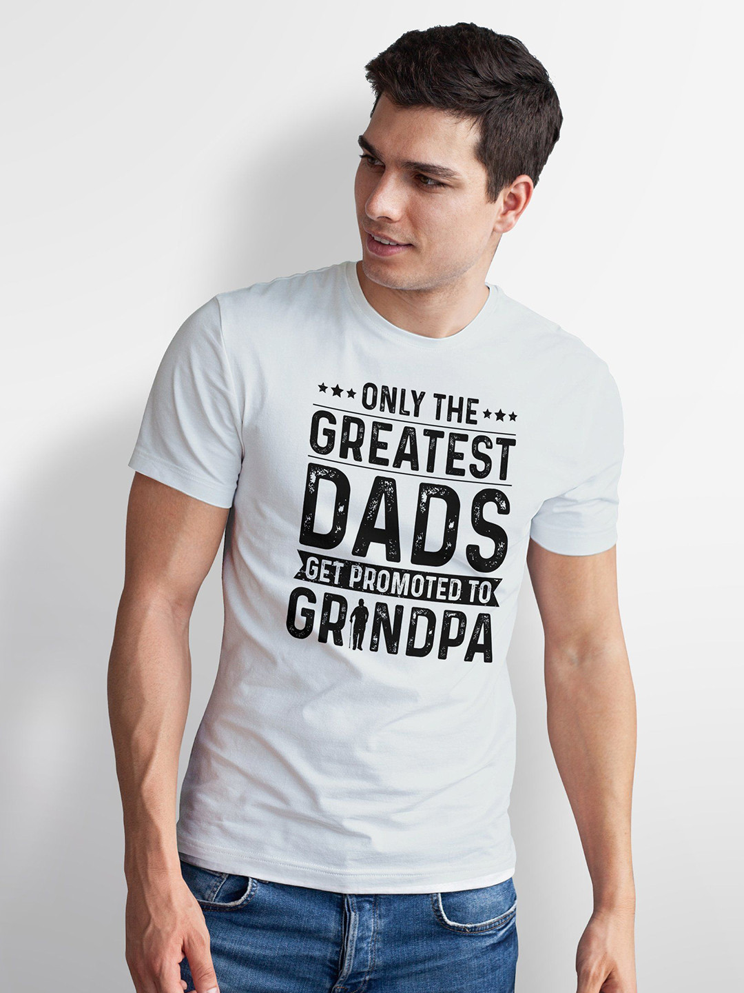 Seekbuylove Men Bio Finish Greatest Dads Get Promoted To Grandpa Pure Cotton T-shirt