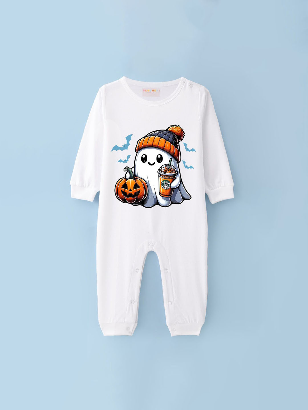BLUSHES Infants Halloween Printed Pure Cotton Round Neck Rompers