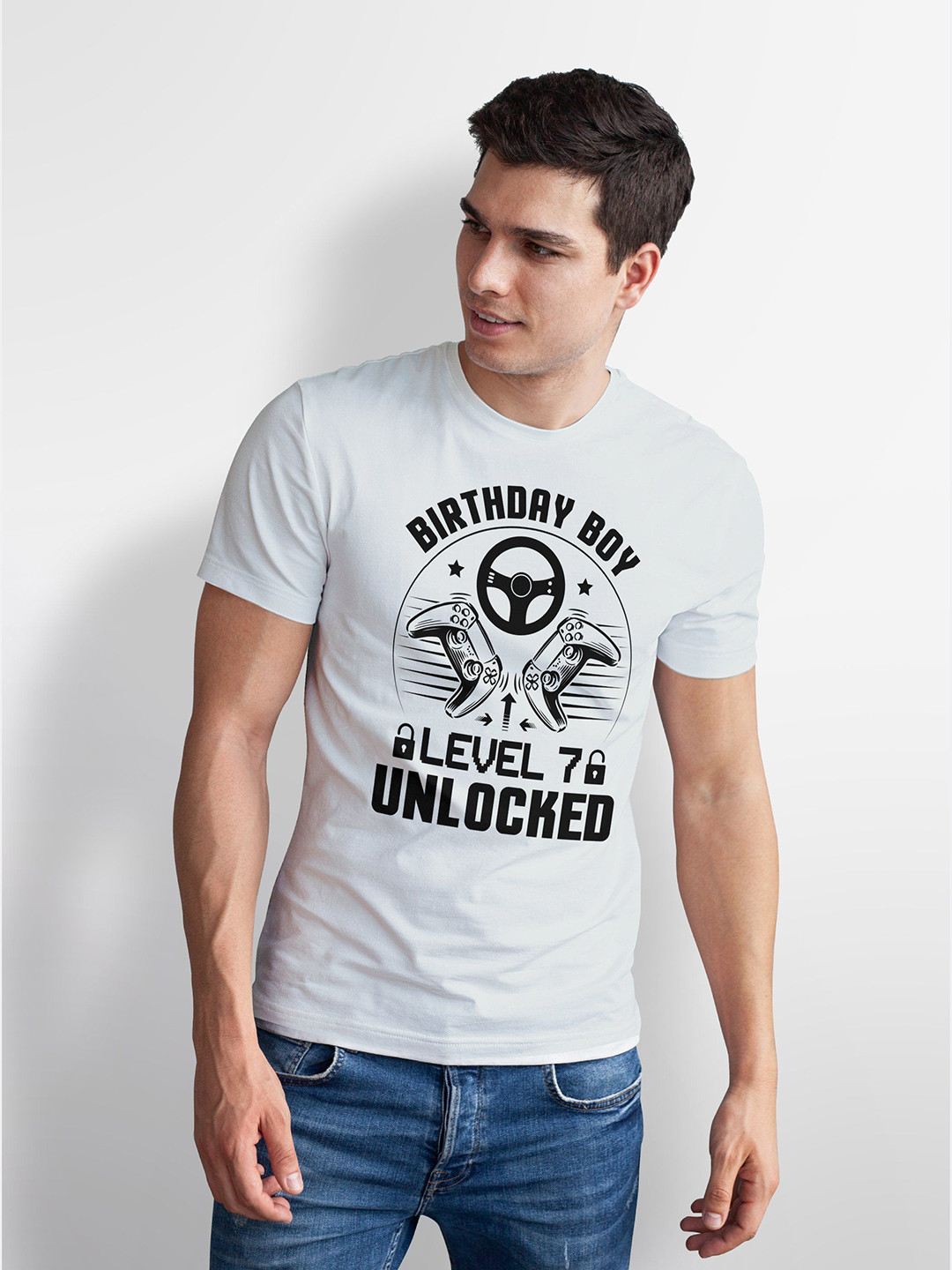 Seekbuylove Men Bio Finish Birthday Boy Level 76 Unlocked, Gamer Pure Cotton T-shirt