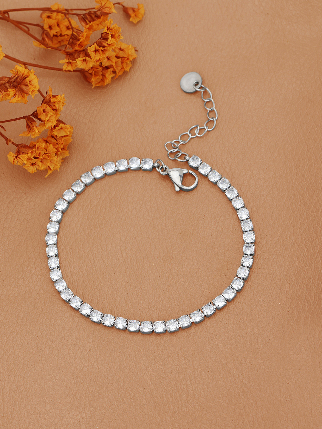 Silver Plated CZ Wraparound Tennis Bracelet