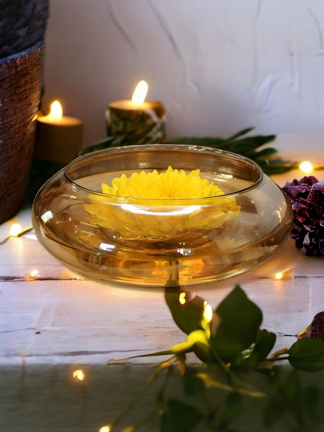 CRAFTFRY Gold Toned Glass Decorative Bowl