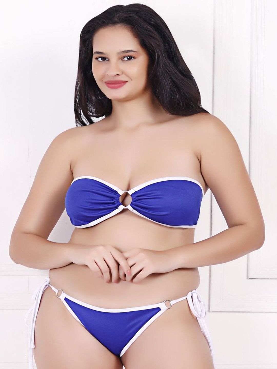 RIO BASIC Women Strapless Tie-Ups Swim Bikini Set